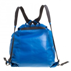 Bottega Veneta Blue Intrecciato Leather Drawstring Backpack