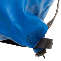 Bottega Veneta Blue Intrecciato Leather Drawstring Backpack