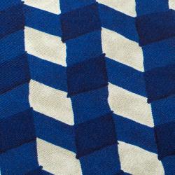 Bottega Veneta Blue and White Printed Amethyst Silk Tie