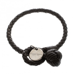 Bottega Veneta Espresso Intrecciato Nappa Leather Bracelet M