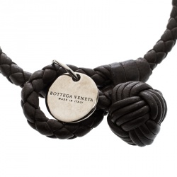 Bottega Veneta Espresso Intrecciato Nappa Leather Bracelet M