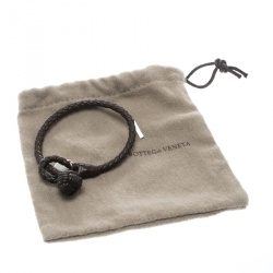 Bottega Veneta Espresso Intrecciato Nappa Leather Bracelet M