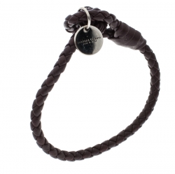 مملوكة مسبقًا Bottega Veneta Espresso Intrecciato Nappa Leather Bracelet 