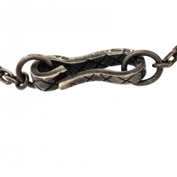 Bottega Veneta Textured Silver Beads Hook Bracelet