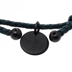Bottega Veneta Intrecciato Nappa Blue Woven Leather Double Strand Bracelet
