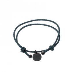 Bottega Veneta Intrecciato Nappa Blue Woven Leather Double Strand Bracelet