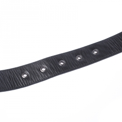 Pre Owned Bottega Veneta Black Intrecciato Leather Belt 85CM
