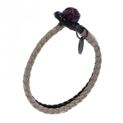 Bottega Veneta Multicolor Intrecciato Nappa Leather Double Strand Bracelet 