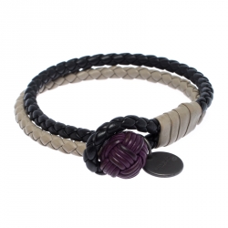 Bottega Veneta Multicolor Intrecciato Nappa Leather Double Strand Bracelet 