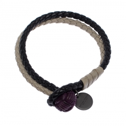 Bottega Veneta Multicolor Intrecciato Nappa Leather Double Strand Bracelet 
