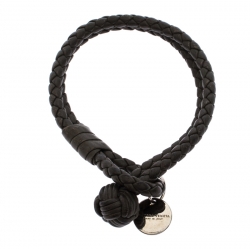 Bottega Veneta Moss Green Intrecciato Nappa Leather Double Strand Bracelet 