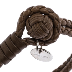 Bottega Veneta Brown Intrecciato Nappa Leather Double Strand Bracelet M