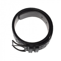 Bottega Veneta Black Intrecciato Leather Belt 100CM