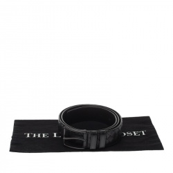 Bottega Veneta Black Intrecciato Leather Belt 100CM