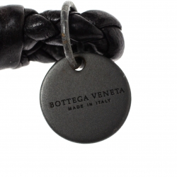 Bottega Veneta Dark Brown Intrecciato Nappa Leather Open Cuff Bracelet
