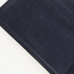 Pre Owned Bottega Veneta Navy Basic Woven Wallet
