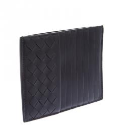 Bottega Veneta Black Intrecciato Leather Card Holder 8CC