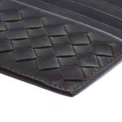 Bottega Veneta Black Intrecciato Leather Card Holder 8CC
