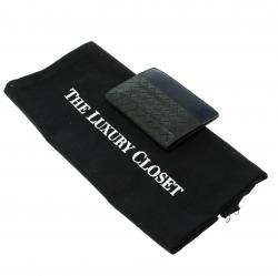 Pre Owned Bottega Veneta Dark Grey/Blue Intrecciato Leather Card Holder