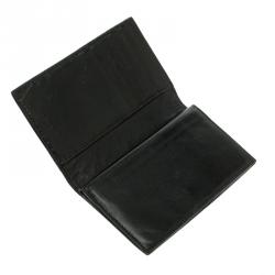 Pre Owned Bottega Veneta Black Intrecciato Leather Tri Wallet