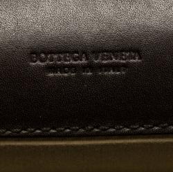 Bottega Veneta Dark Brown Leather Clutch