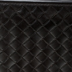 Pre Owned Bottega Veneta Dark Brown Intrecciato Bifold Wallet