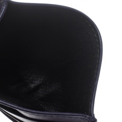 Pre Owned Bottega Veneta Blue Intrecciato Leather Card Holder