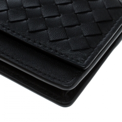 Bottega Veneta Black Intrecciato Leather Card Case