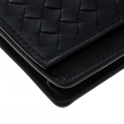 Bottega Veneta Black Intrecciato Leather Card Case