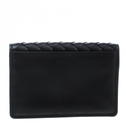 Bottega Veneta Black Intrecciato Leather Card Case