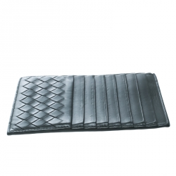 Bottega Veneta Grey Intrecciato Leather Card Holder 8CC