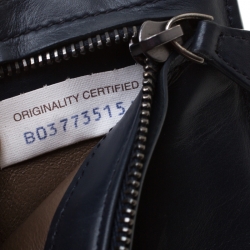 Pre Owned Bottega Veneta Navy Blue Intrecciato Leather Prusse Card Holder