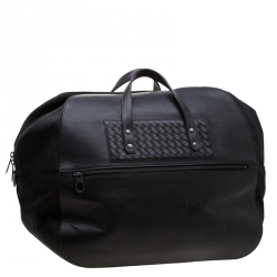 Pre Owned Bottega Veneta Black Nylon and Leather Duffle Bag