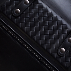Pre Owned Bottega Veneta Black Nylon and Leather Duffle Bag