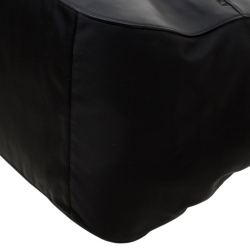 Pre Owned Bottega Veneta Black Nylon and Leather Duffle Bag