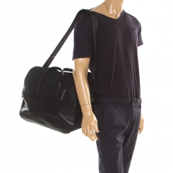 Pre Owned Bottega Veneta Black Nylon and Leather Duffle Bag