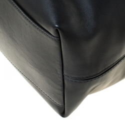 Pre Owned Bottega Veneta Black Intrecciato Leather Large Oculus Duffle Bag