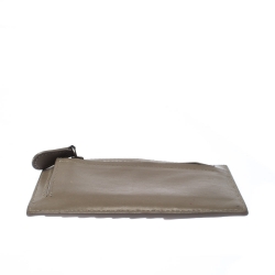 Pre Owned Bottega Veneta Beige Intrecciato Leather Card Holder 8CC