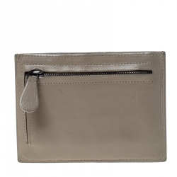 Pre Owned  Bottega Veneta Beige Intrecciato Leather Card Holder 8CC