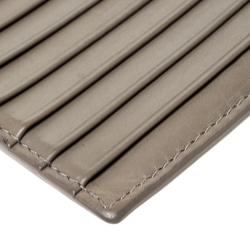 Pre Owned  Bottega Veneta Beige Intrecciato Leather Card Holder 8CC