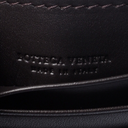 Pre Owned Bottega Veneta Brown Intrecciato Leather Slim Card Holder