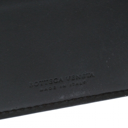 Pre Owned Bottega Veneta Dark Green Intrecciato Leather Bifold Wallet