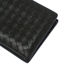 Pre Owned Bottega Veneta Dark Green Intrecciato Leather Bifold Wallet