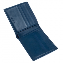 Bottega Veneta Blue Intrecciato Leather Bifold Wallet