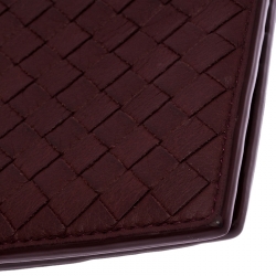 Bottega Veneta Burgundy Intreciatto Leather Bifold Wallet