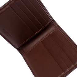 Pre Owned Bottega Veneta Brown Intrecciato Leather Bifold Wallet