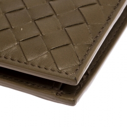 Bottega Veneta Olive Green Intrecciato Leather Bifold Wallet