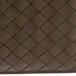 Bottega Veneta Olive Green Intrecciato Leather Bifold Wallet