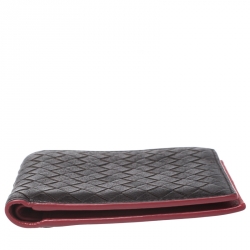 Bottega Veneta Black Intrecciato Leather Bi-Fold Wallet
