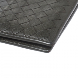 Bottega Veneta Green/Grey Intrecciato Leather Bifold Wallet